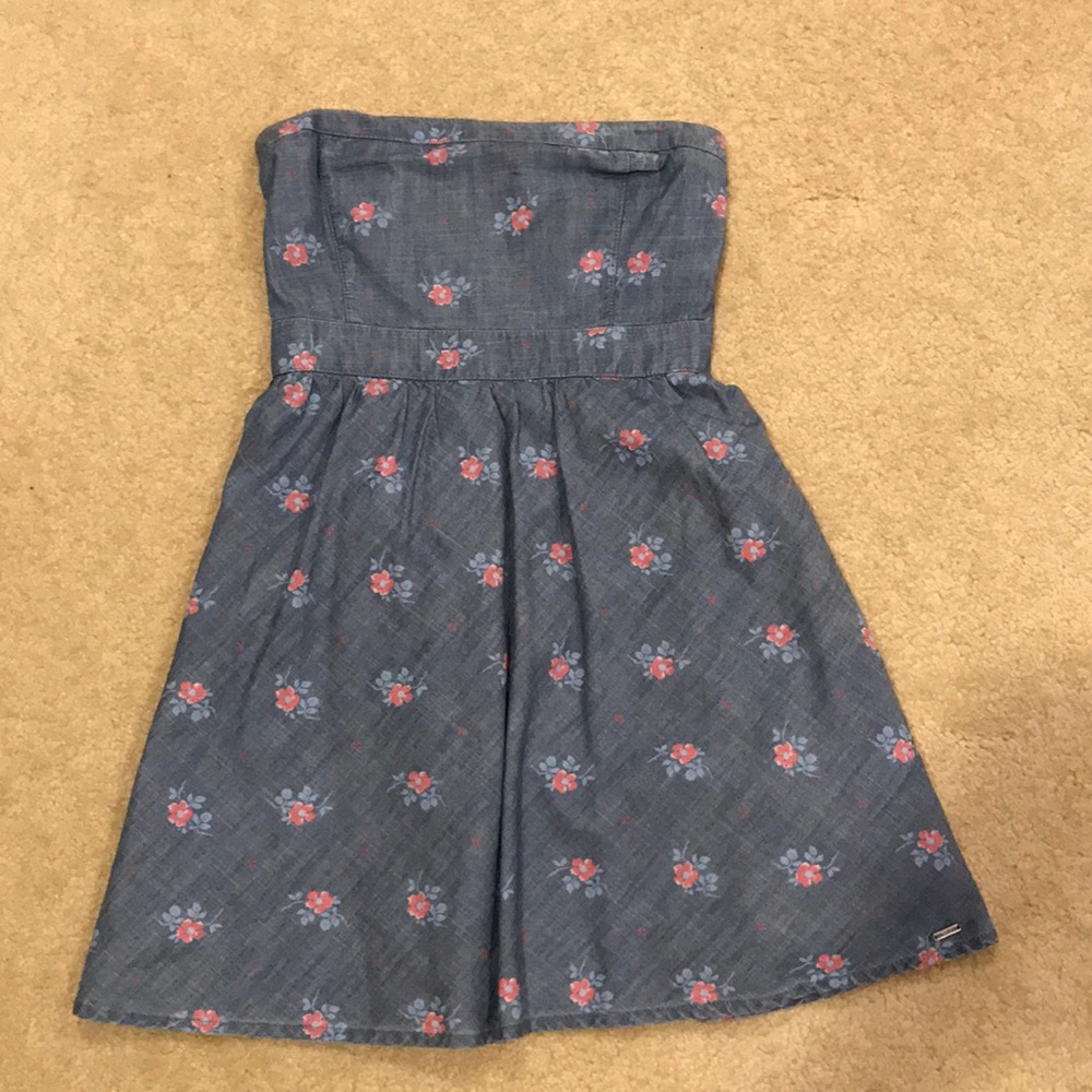 Strapless Floral Dress